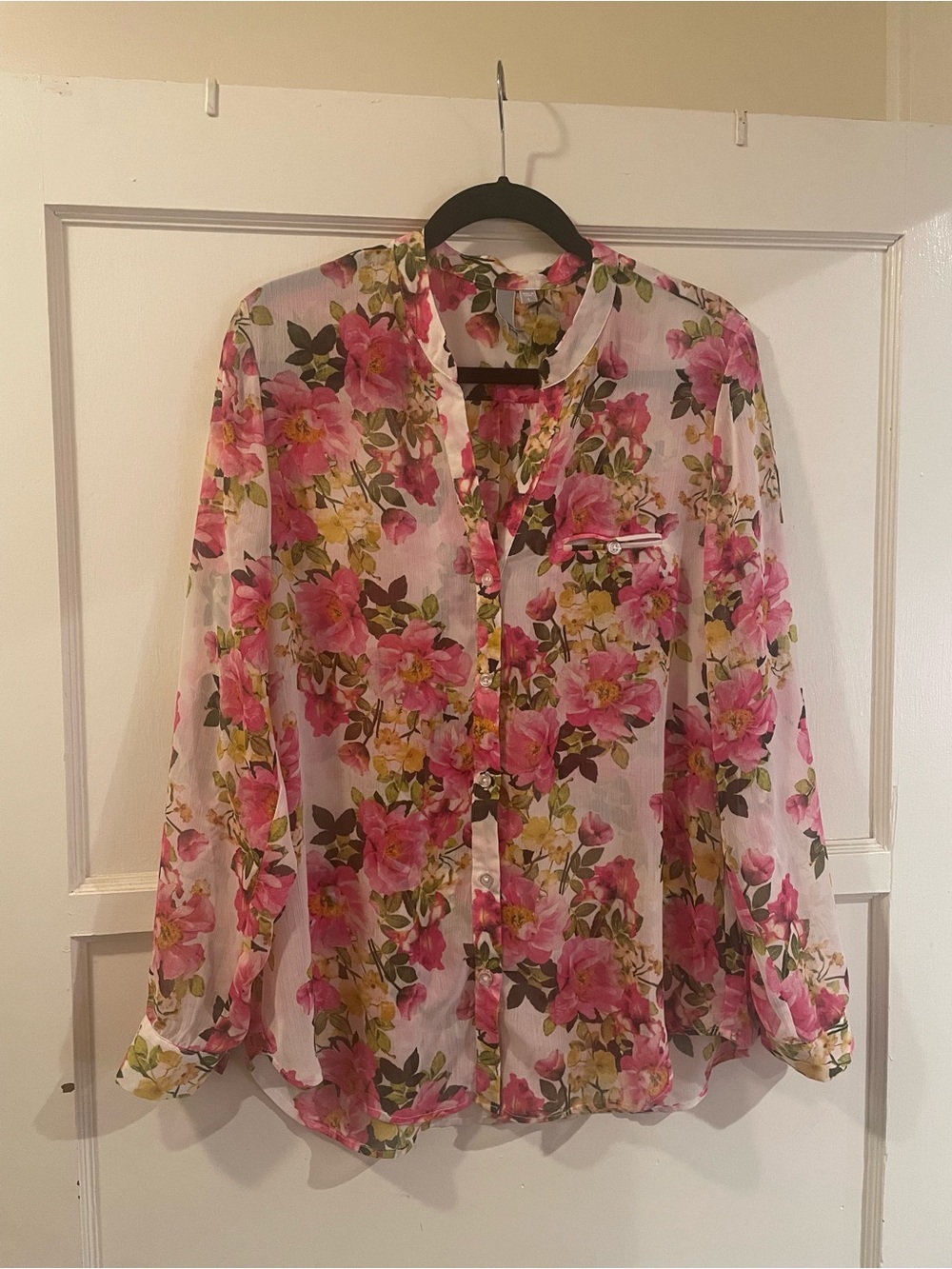 Kut from the Kloth Floral Blouse - Pink, Yellow & Green